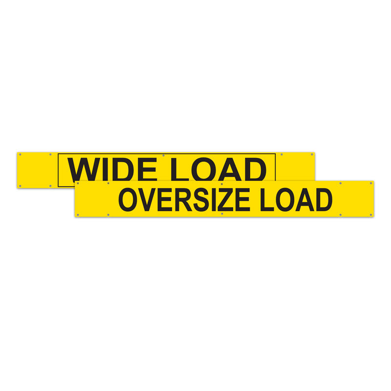 Yellow WIDE LOAD / OVERSIZE LOAD Double Sided Over-Dimensional Load Sign Banner