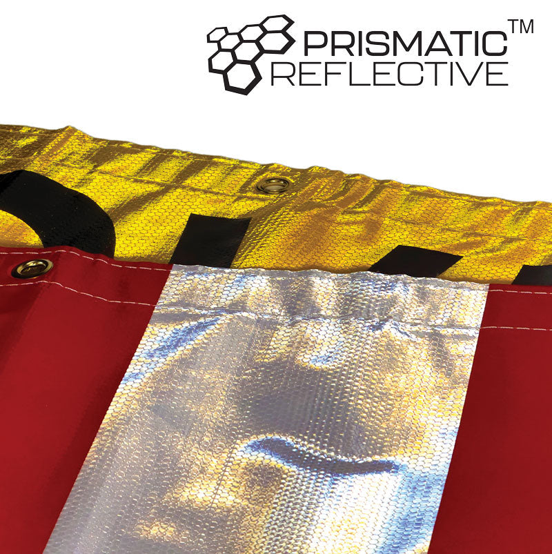 TS8015DSBR Ultra Durable OVERSIZE LOAD / "D" Double Sided Over-Dimensional Load Sign Reflective Banner (18 in x 96 in)