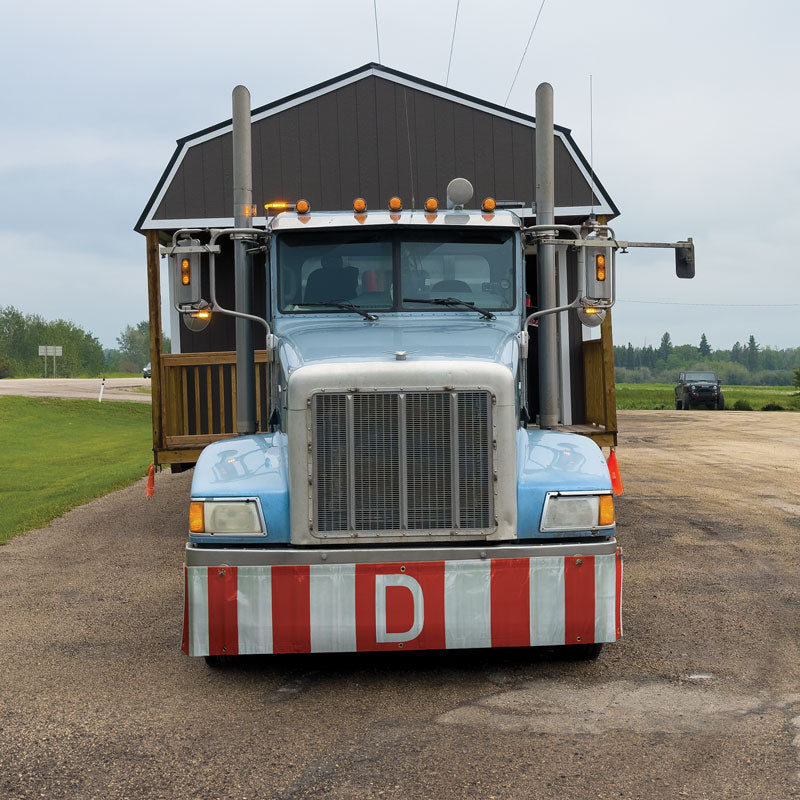 TS8015DSBR Ultra Durable OVERSIZE LOAD / "D" Double Sided Over-Dimensional Load Sign Reflective Banner (18 in x 96 in)