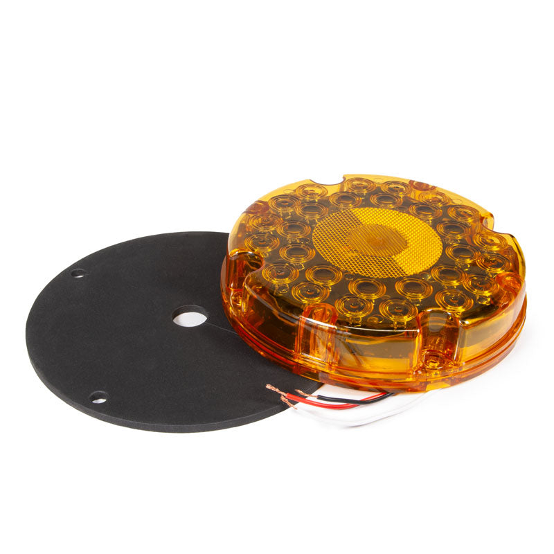 TS8204 Vehicle Mountable Illuminated Light-Up 7 inch Amber LED Lamp with gasket