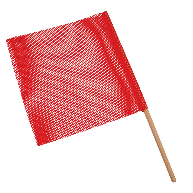 Heavy Haul Polyester Jersey Transport Flags Mounted on Wooden Dowel (18 in x 18 in)