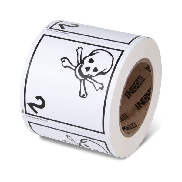 Class 2 TOXIC GASES TDG Hazardous Material Canadian and International Shipping Labels (4 in x 4 in) 500 /roll