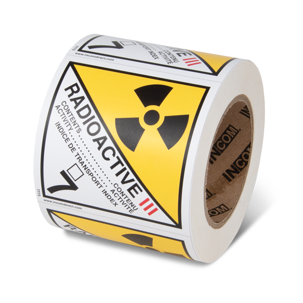 Class 7 RADIOACTIVE MATERIALS CATEGORY 3 TDG Hazardous Material Canadian and International Shipping Labels (4 in x 4 in) 500 /roll