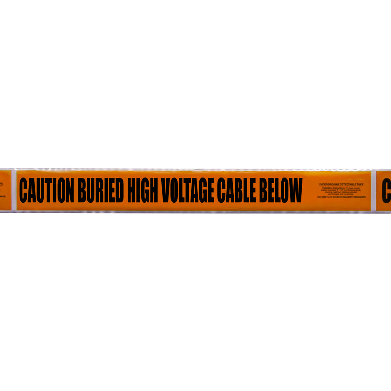 CAUTION BURIED FIBER LINE BELOW Orange/Black Detectable Underground Utility Marking Warning Roll Tape (1,000 ft)) - Price per Roll