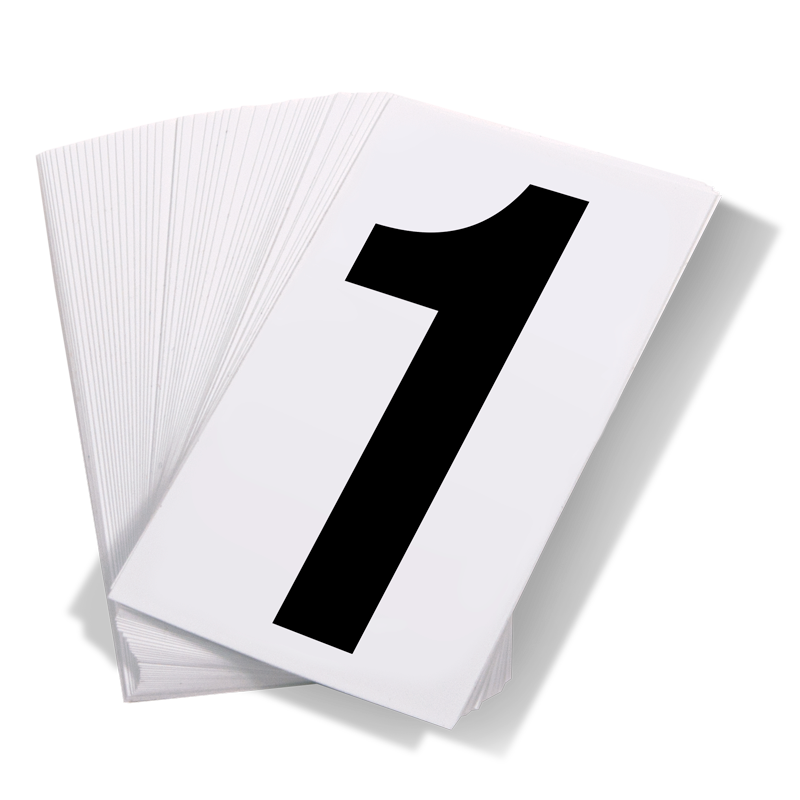 Black Print Numbers on White Adhesive VynMark™ for UN Placard Numbering (50 /pkg)