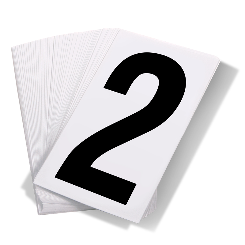 Black Print Numbers on White Adhesive VynMark™ for UN Placard Numbering (50 /pkg)