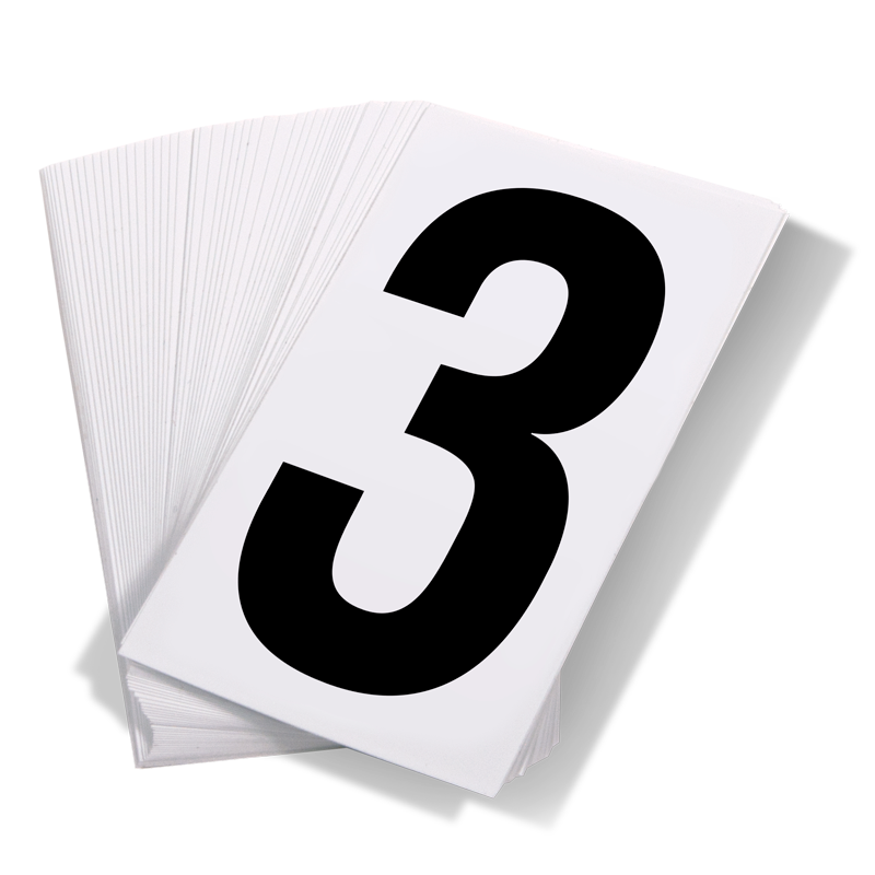 Black Print Numbers on White Adhesive VynMark™ for UN Placard Numbering (50 /pkg)