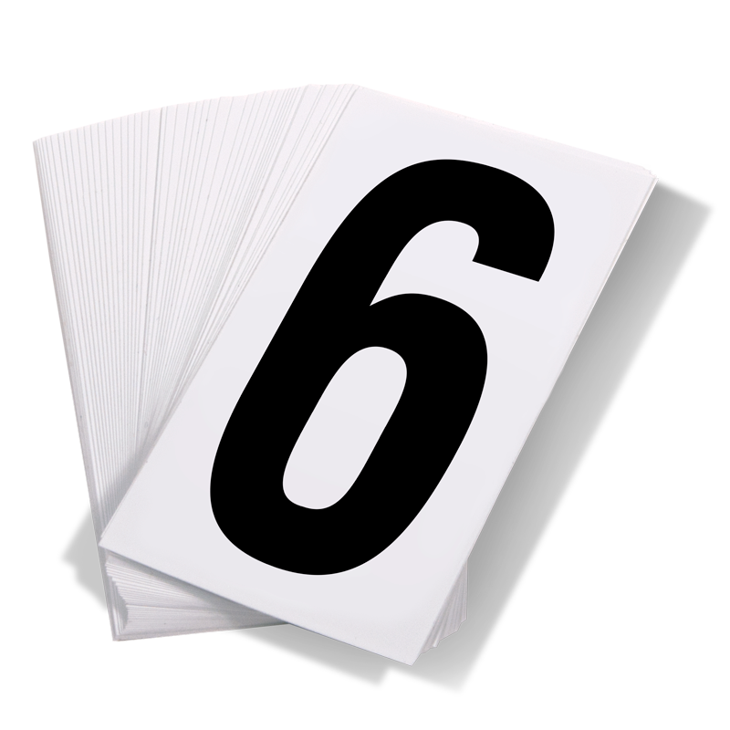 Black Print Numbers on White Adhesive VynMark™ for UN Placard Numbering (50 /pkg)