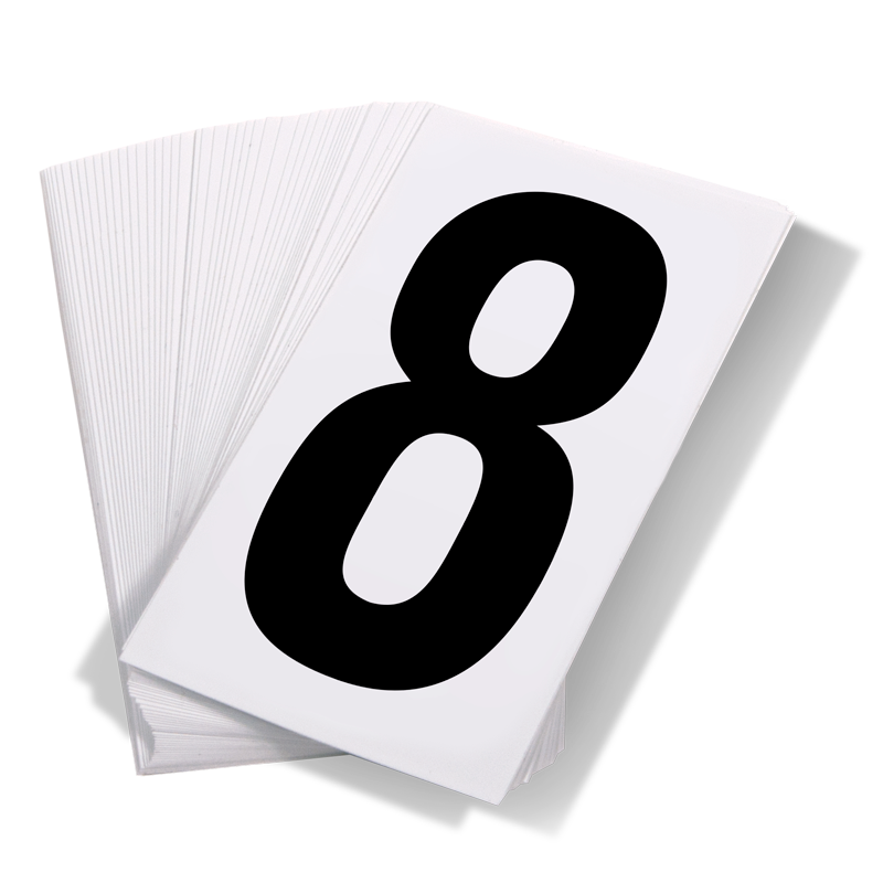Black Print Numbers on White Adhesive VynMark™ for UN Placard Numbering (50 /pkg)