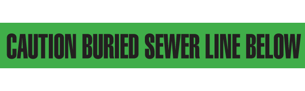 CAUTION BURIED SEWER LINE BELOW Green/Black Underground Utility Marking Warning Roll Tape (1,000 ft) - Price per Roll