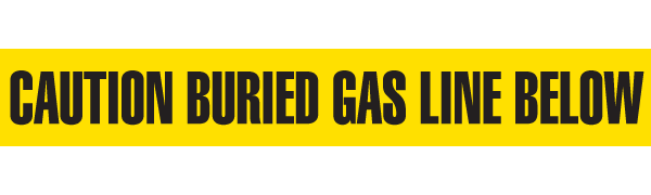 CAUTION BURIED GAS LINE BELOW Yellow/ Black Underground Utility Marking Warning Roll Tape (1,000 ft) - Price per Roll