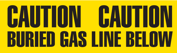 CAUTION BURIED GAS LINE BELOW Yellow/ Black Underground Utility Marking Warning Roll Tape (1,000 ft) - Price per Roll