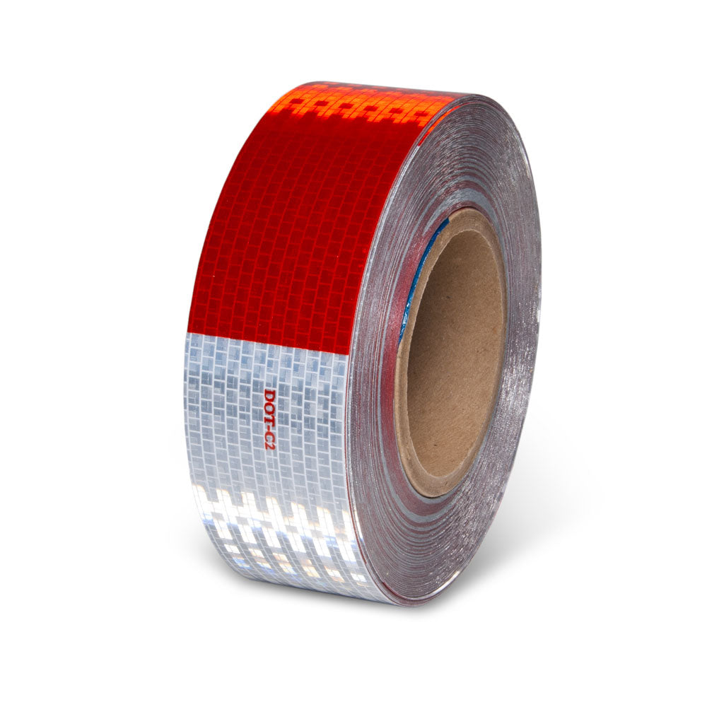 V572036 DOT Conspicuity Adhesive Reflective Trailer Tape (6in /6 in white/red pattern) 2 in x 150 ft
