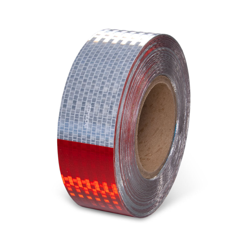 DOT Conspicuity Adhesive Reflective Trailer Tape (7in /11 in white/red pattern)