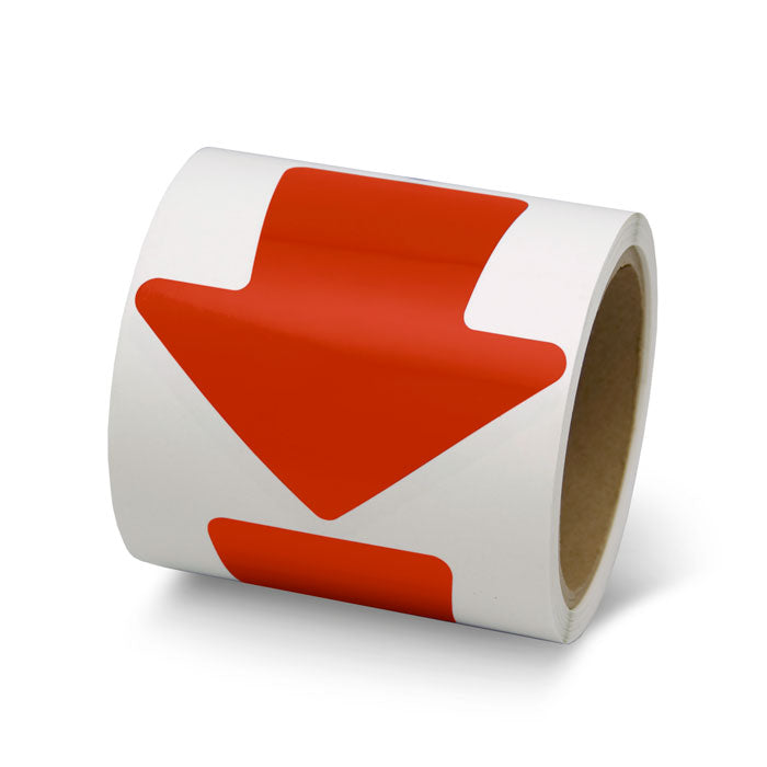 Warehouse Floor and Lane Marking 4 inch Adhesive Arrow Shapes (100/roll)