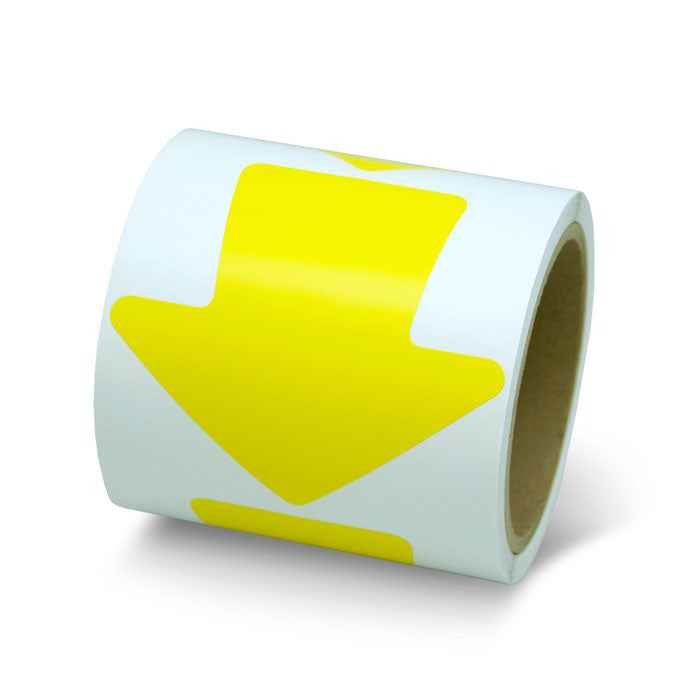 Warehouse Floor and Lane Marking 4 inch Adhesive Arrow Shapes (100/roll)