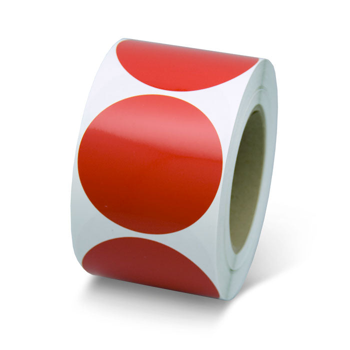 Warehouse Floor and Lane Marking 3 inch Adhesive Circle Shapes (100/roll)