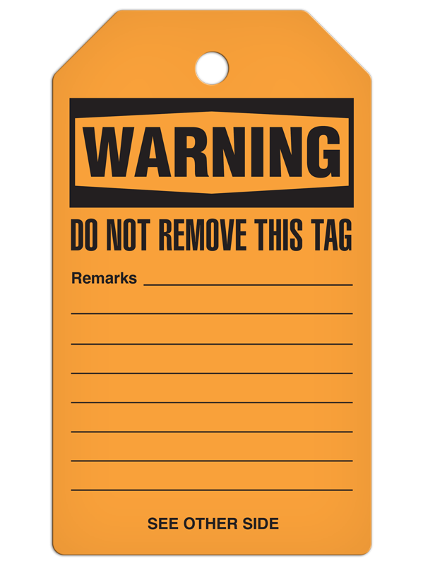 WARNING DO NOT OPEN DuraPly™ Tag (25/pkg)