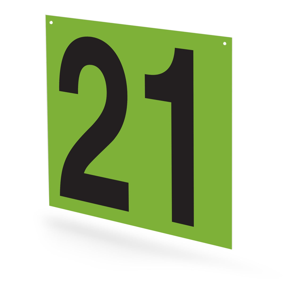 WM22PK21G Heavy Duty Warehouse Aisle Location Signs (22 in x 22 in) Consecutively Numbered (10 /pkg) Numbers 21-30 Green