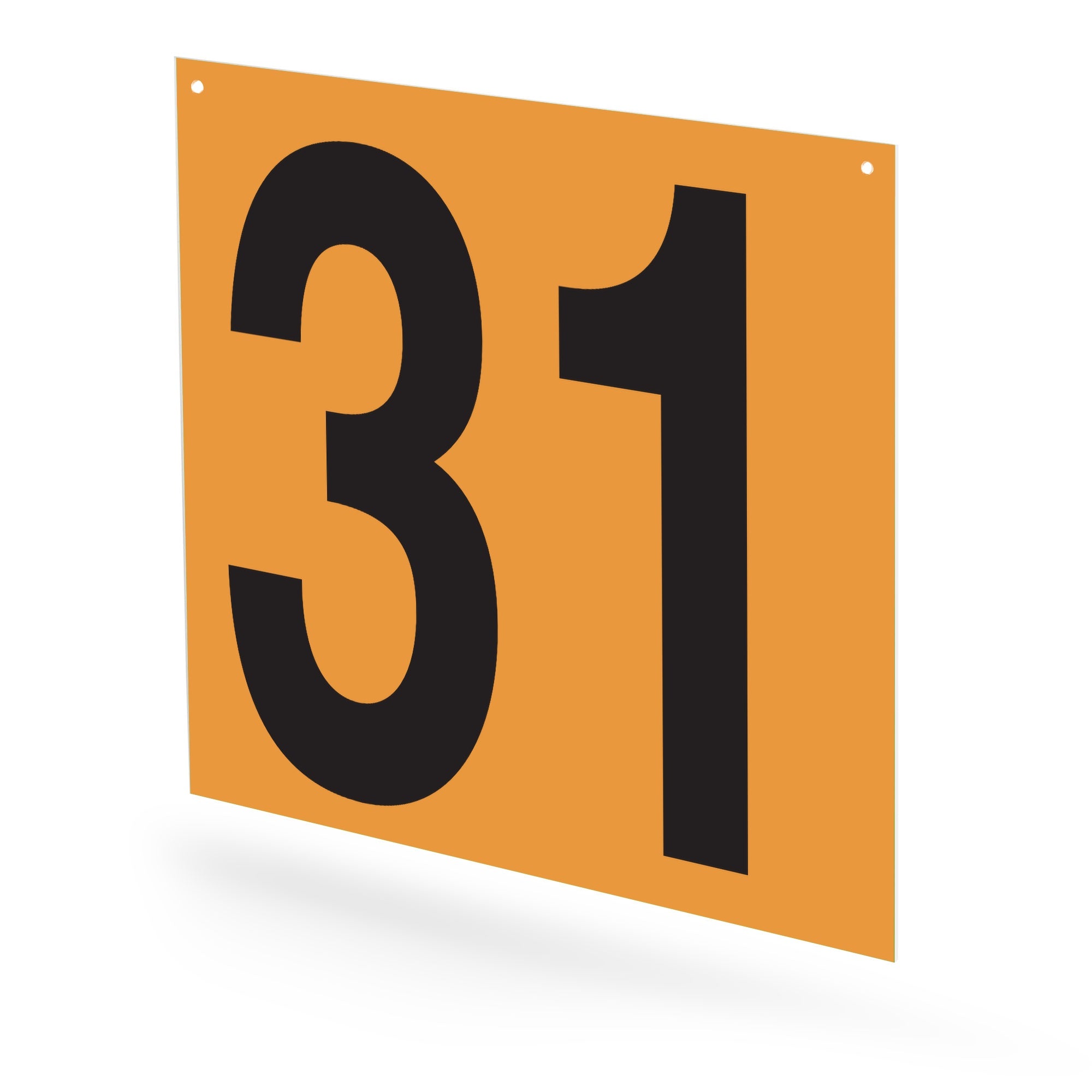 WM22PK31N Heavy Duty Warehouse Aisle Location Signs (22 in x 22 in) Consecutively Numbered (10 /pkg) Numbers 31-40 Orange