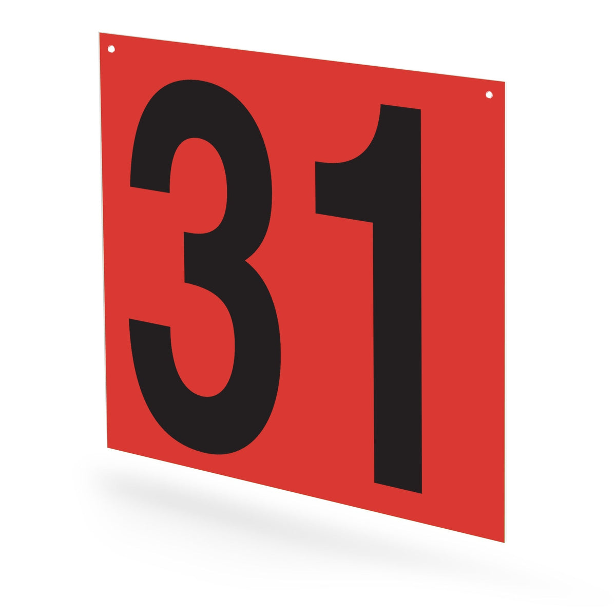 WM22PK31R Heavy Duty Warehouse Aisle Location Signs (22 in x 22 in) Consecutively Numbered (10 /pkg) Numbers 31-40 Red