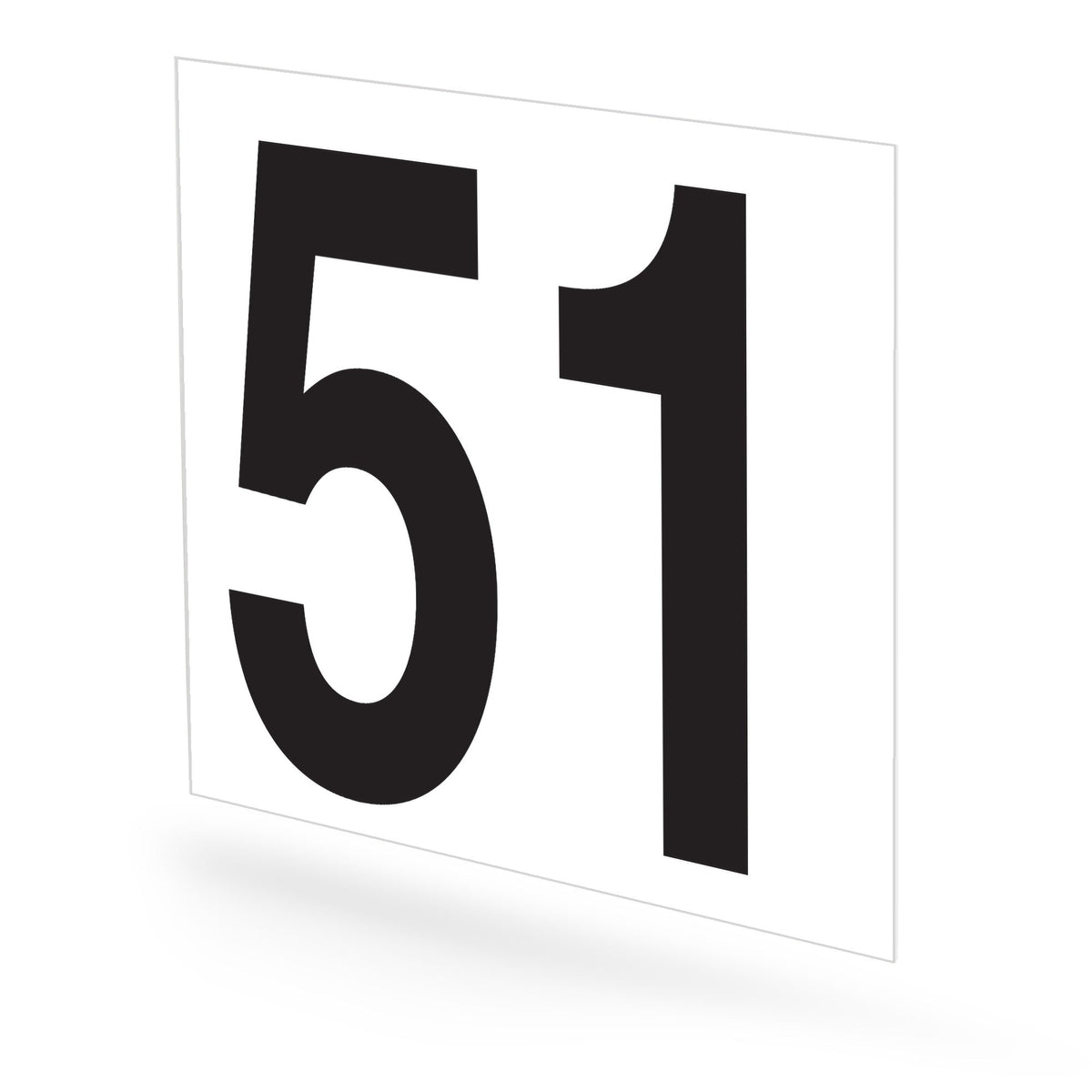 WM22PK51W Heavy Duty Warehouse Aisle Location Signs (22 in x 22 in) Consecutively Numbered (10 /pkg) Numbers 50-61 White