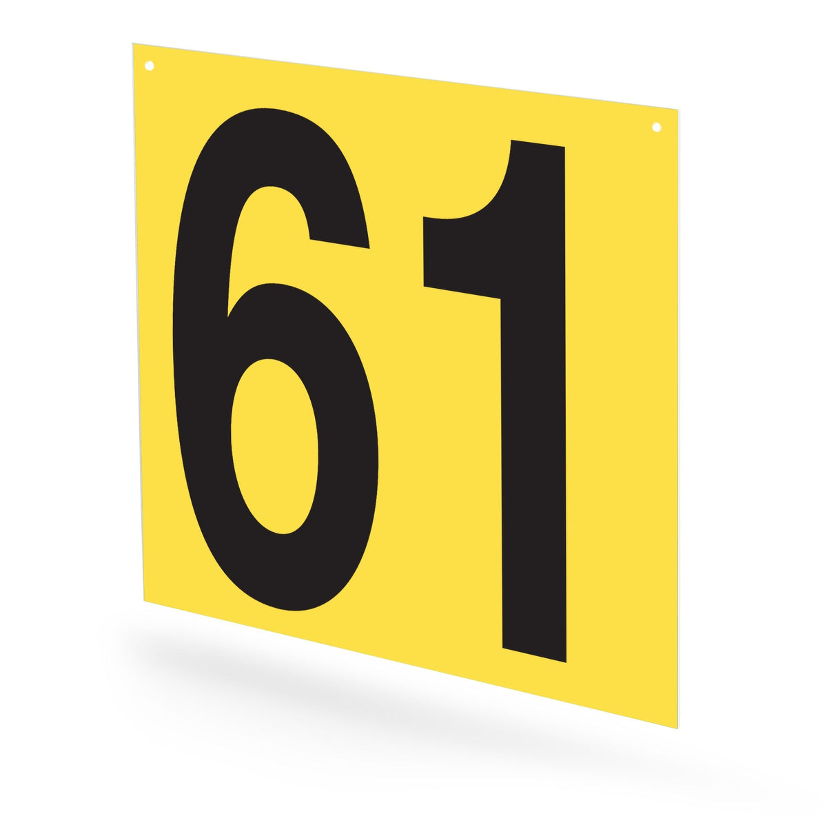 WM10PK61Y Heavy Duty Warehouse Aisle Location Signs (12 in x 10 in) Consecutively Numbered (10 /pkg) Numbers 61-70 Yellow