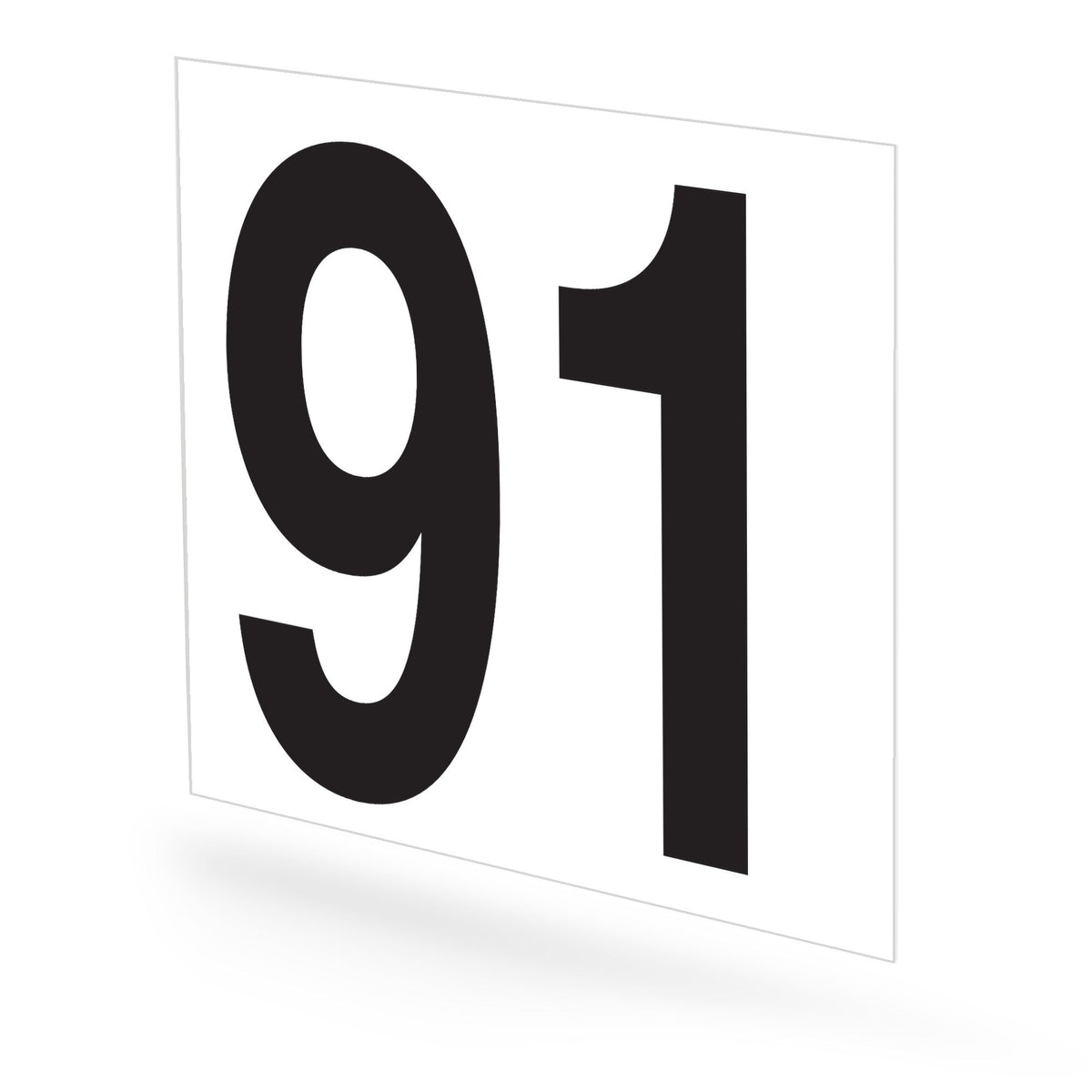 WM22PK91W Heavy Duty Warehouse Aisle Location Signs (22 in x 22 in) Consecutively Numbered (10 /pkg) Numbers 91-100 White