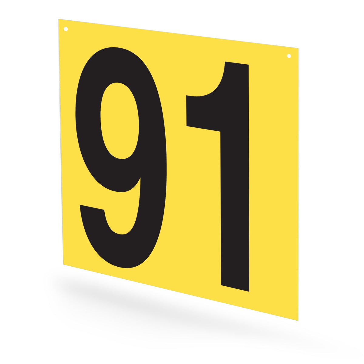 WM22PK91Y Heavy Duty Warehouse Aisle Location Signs (22 in x 22 in) Consecutively Numbered (10 /pkg) Numbers 91-100 Yellow