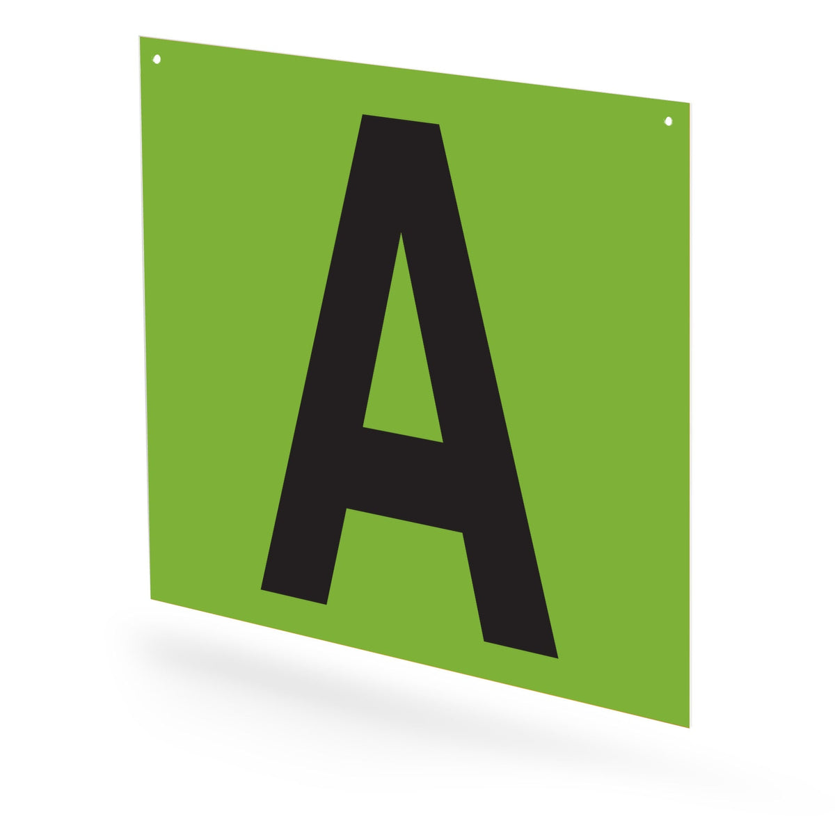 WML10PKAMG Heavy Duty Warehouse Aisle Location Signs (12 in x 10 in) Consecutively Lettered with L-Bend Printed Both Sides (10 /pkg) Letters A - M Green