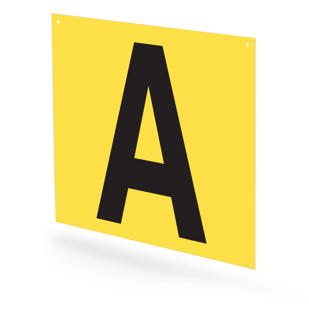 WML10PKAMY Heavy Duty Warehouse Aisle Location Signs (12 in x 10 in) Consecutively Lettered with L-Bend Printed Both Sides (10 /pkg) Letters A - M Yellow