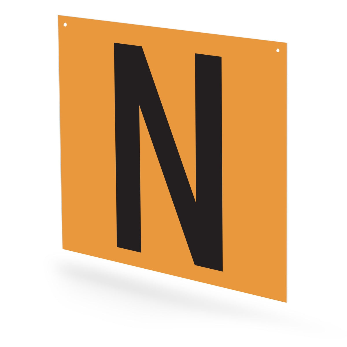 WML10PKNZN Heavy Duty Warehouse Aisle Location Signs (12 in x 10 in) Consecutively Lettered with L-Bend Printed Both Sides (10 /pkg) Letters N - Z Orange
