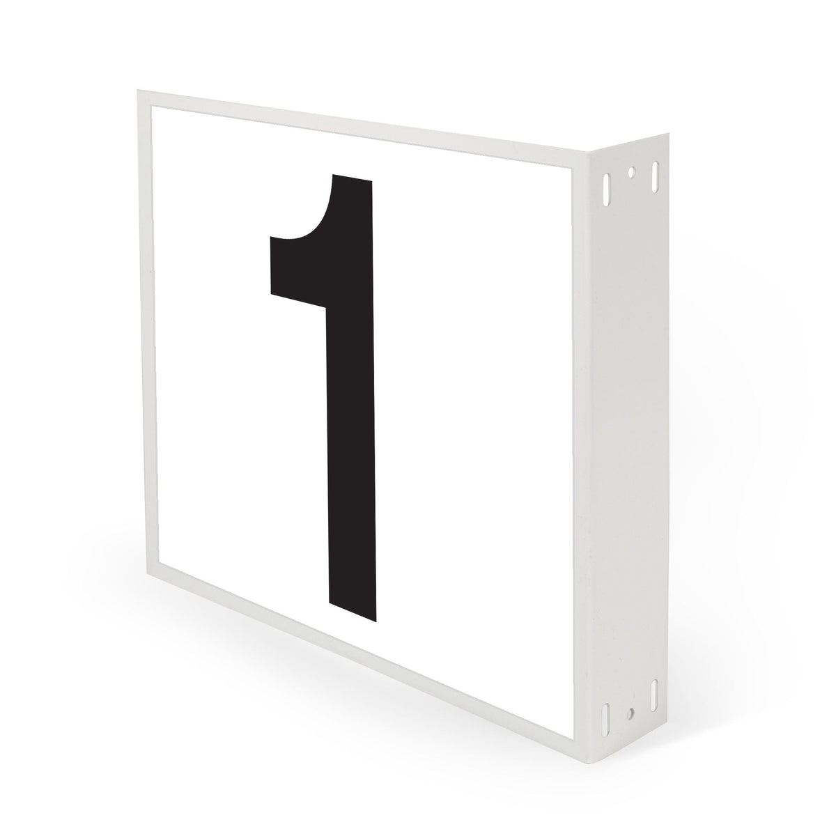 WML10PK01W Heavy Duty Warehouse Aisle Location Signs (12 in x 10 in) Consecutively Numbered with L-Bend Printed Both Sides (10 /pkg) Numbers 1-10 White