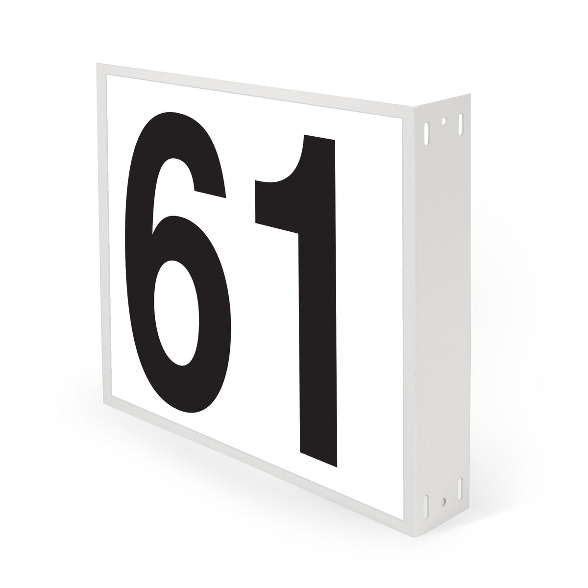 WML10PK61W Heavy Duty Warehouse Aisle Location Signs (12 in x 10 in) Consecutively Numbered with L-Bend Printed Both Sides (10 /pkg) Numbers 61-70 White