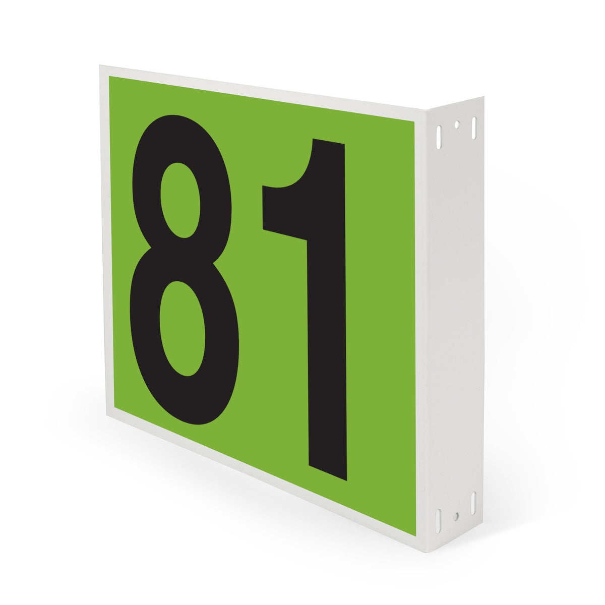 WML10PK81G Heavy Duty Warehouse Aisle Location Signs (12 in x 10 in) Consecutively Numbered with L-Bend Printed Both Sides (10 /pkg) Numbers 81-90 Green