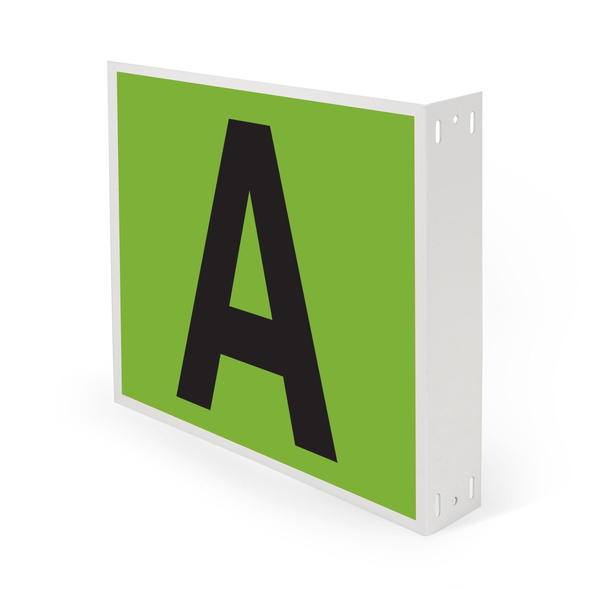 WM10PKAMG Heavy Duty Warehouse Aisle Location Signs (12 in x 10 in) Consecutively Lettered (10 /pkg) Letters A - M Green