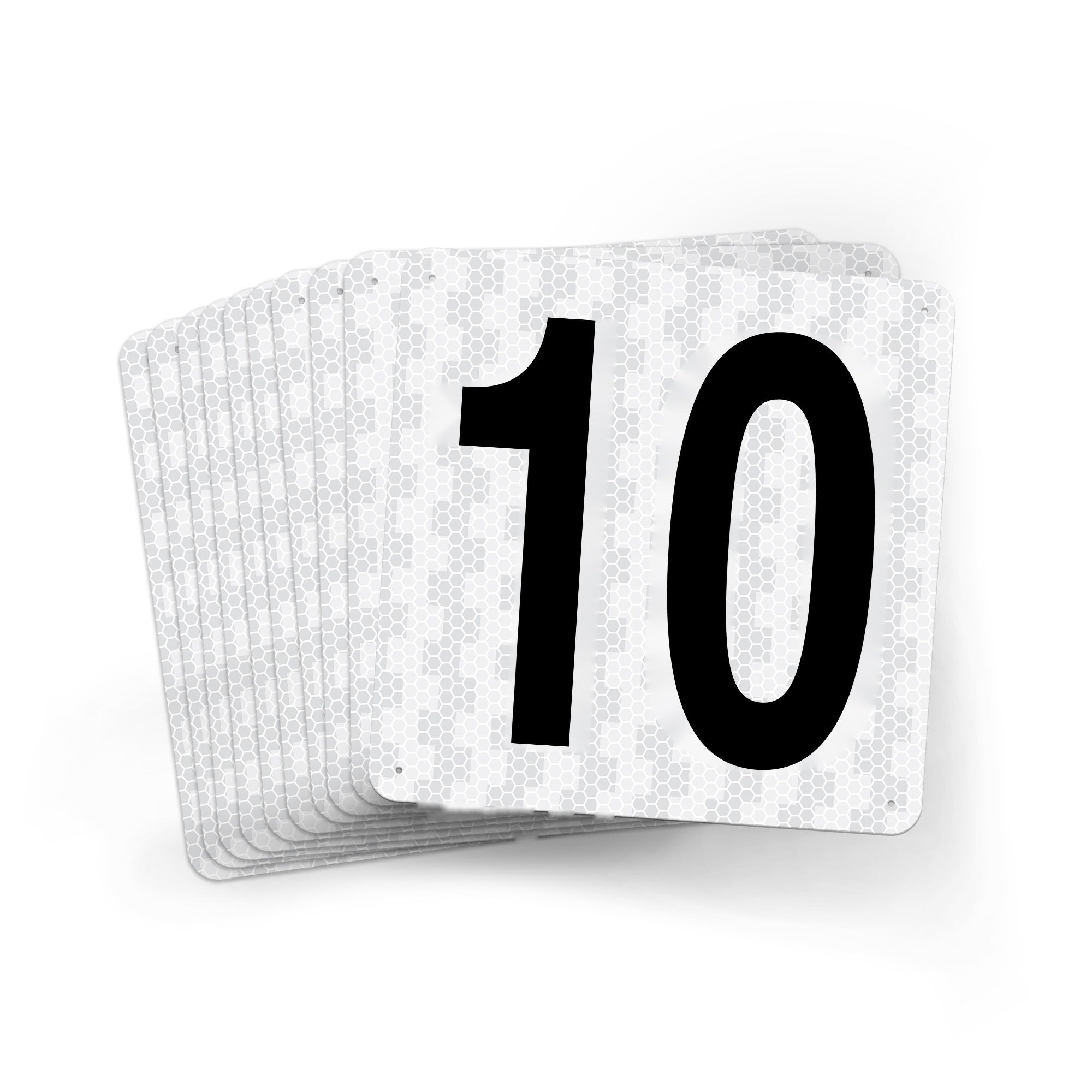 WMR18PK01 Outdoor Prismatic Reflective Aluminum Warehouse Dock Location Signs (18" x 18") Consecutively Numbered (10 /pkg) Numbers 1 - 10