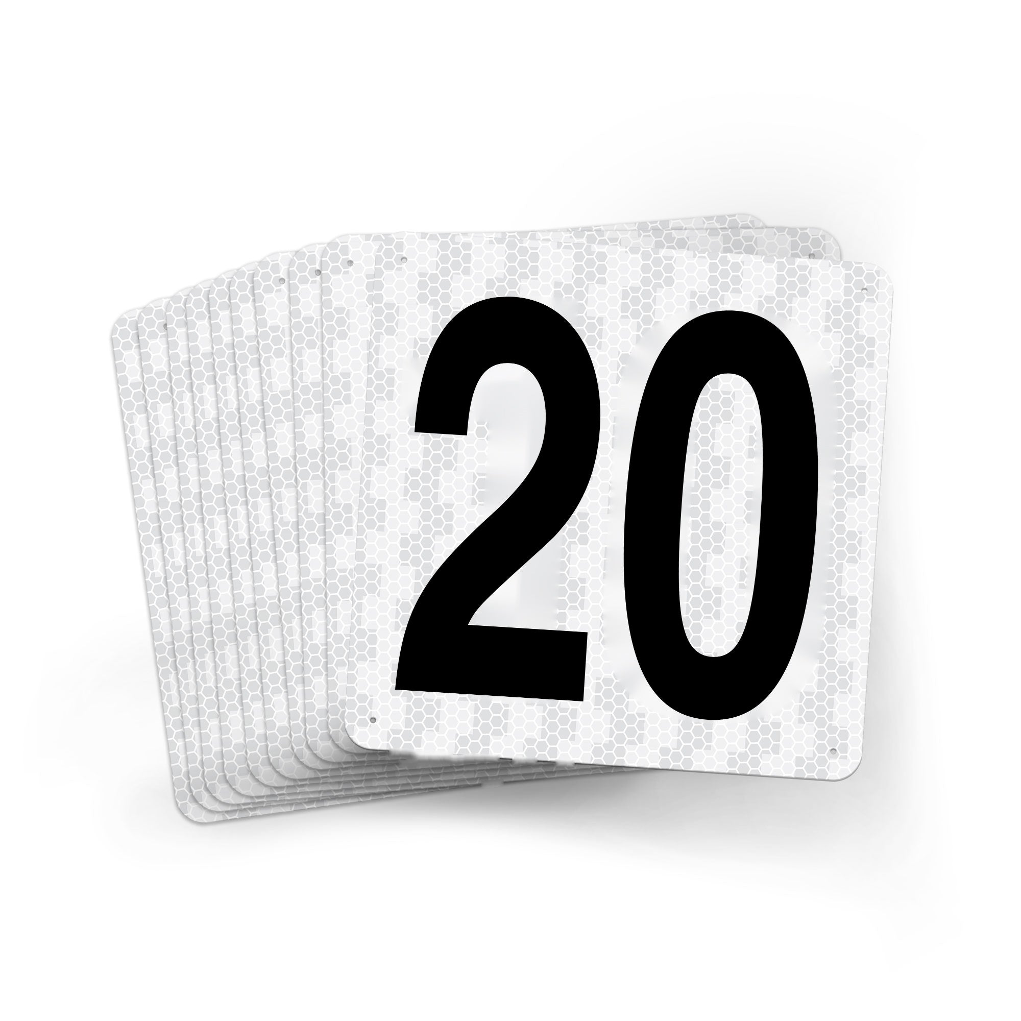WMR18PK11 Outdoor Prismatic Reflective Aluminum Warehouse Dock Location Signs (18" x 18") Consecutively Numbered (10 /pkg) Numbers 11 - 20