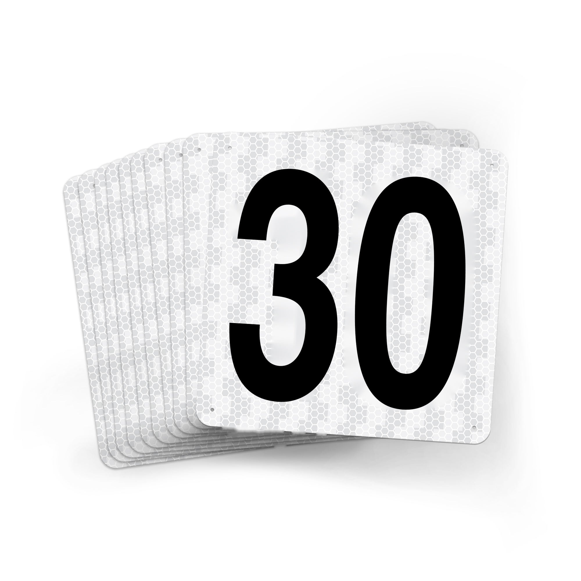WMR18PK21 Outdoor Prismatic Reflective Aluminum Warehouse Dock Location Signs (18" x 18") Consecutively Numbered (10 /pkg) Numbers 21 - 30