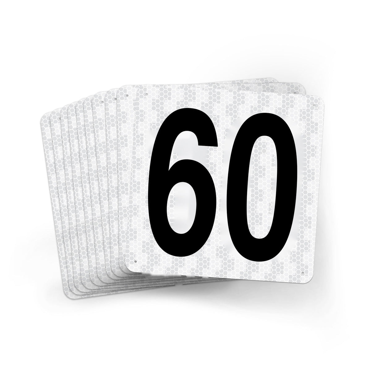 WMR18PK51 Outdoor Prismatic Reflective Aluminum Warehouse Dock Location Signs (18" x 18") Consecutively Numbered (10 /pkg) Numbers 51 - 60