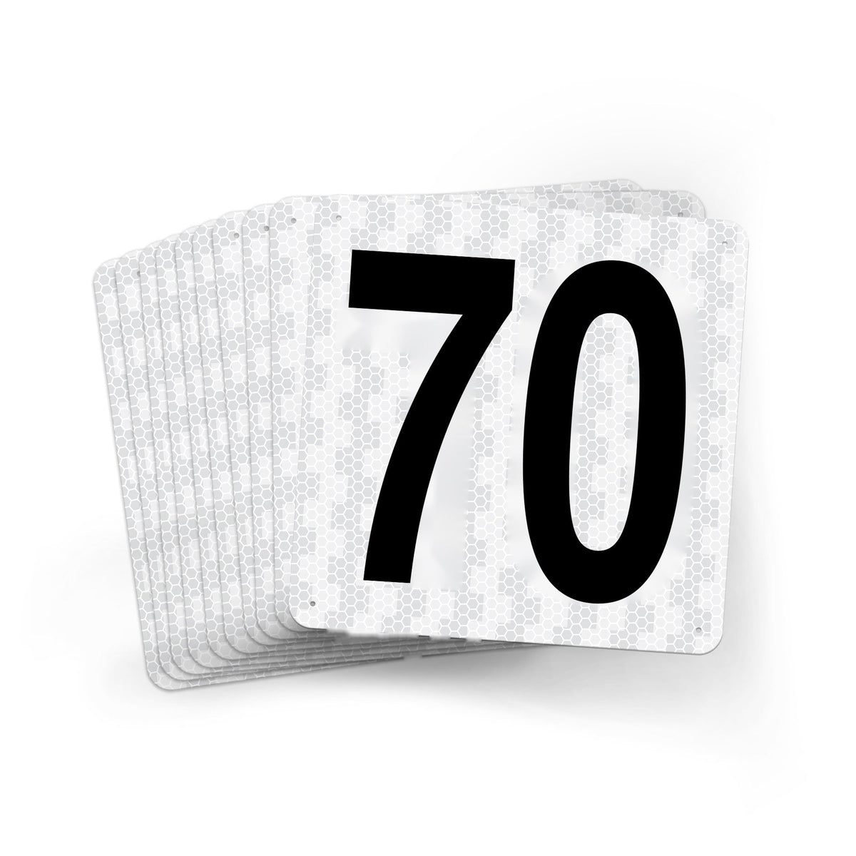 WMR18PK61 Outdoor Prismatic Reflective Aluminum Warehouse Dock Location Signs (18" x 18") Consecutively Numbered (10 /pkg) Numbers 61 - 70