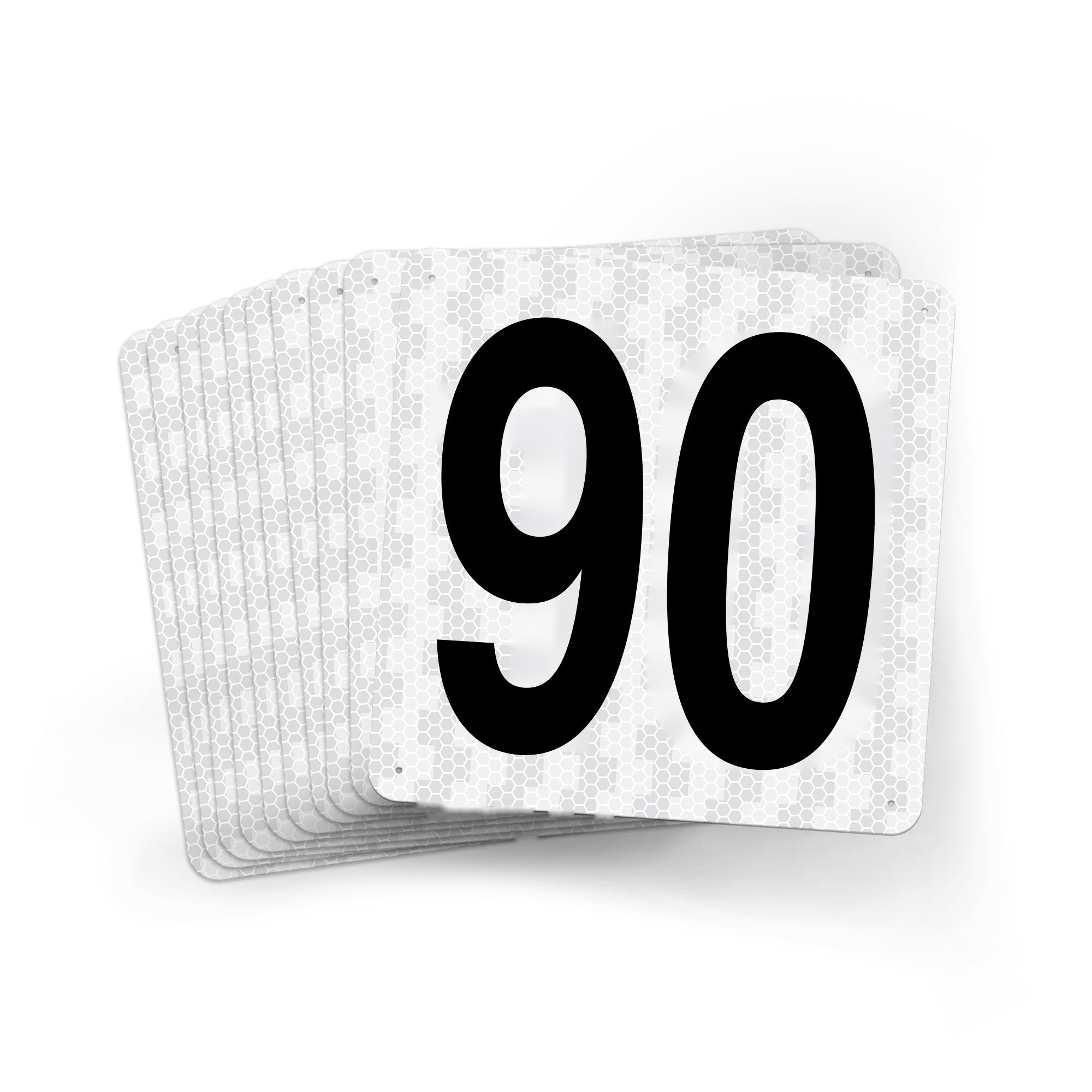 WMR18PK81 Outdoor Prismatic Reflective Aluminum Warehouse Dock Location Signs (18" x 18") Consecutively Numbered (10 /pkg) Numbers 81 - 90