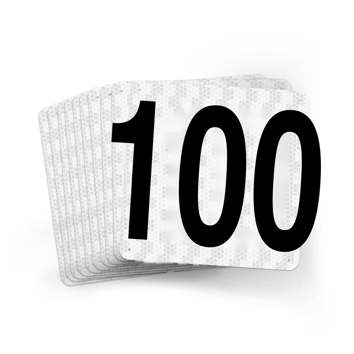 WMR18PK91 Outdoor Prismatic Reflective Aluminum Warehouse Dock Location Signs (18" x 18") Consecutively Numbered (10 /pkg) Numbers 91-100