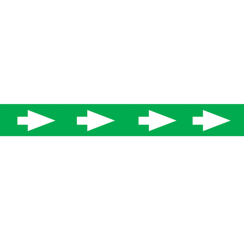 WTP111 Directional Arrows White on Green Printed Safety Message Warehouse Floor Marking Tape (3 in x 54 ft)