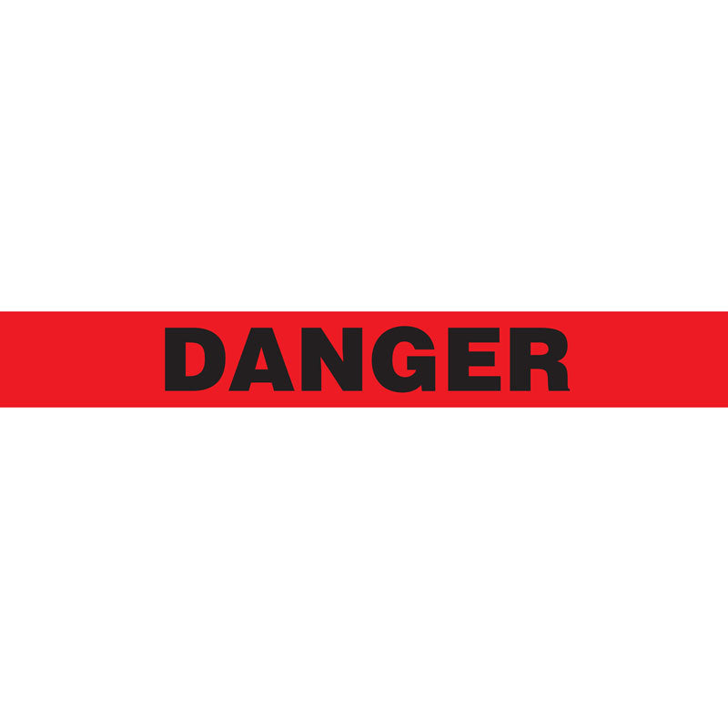 WTP113 DANGER Black on Red Printed Safety Message Warehouse Floor Marking Tape (3 in x 54 ft)