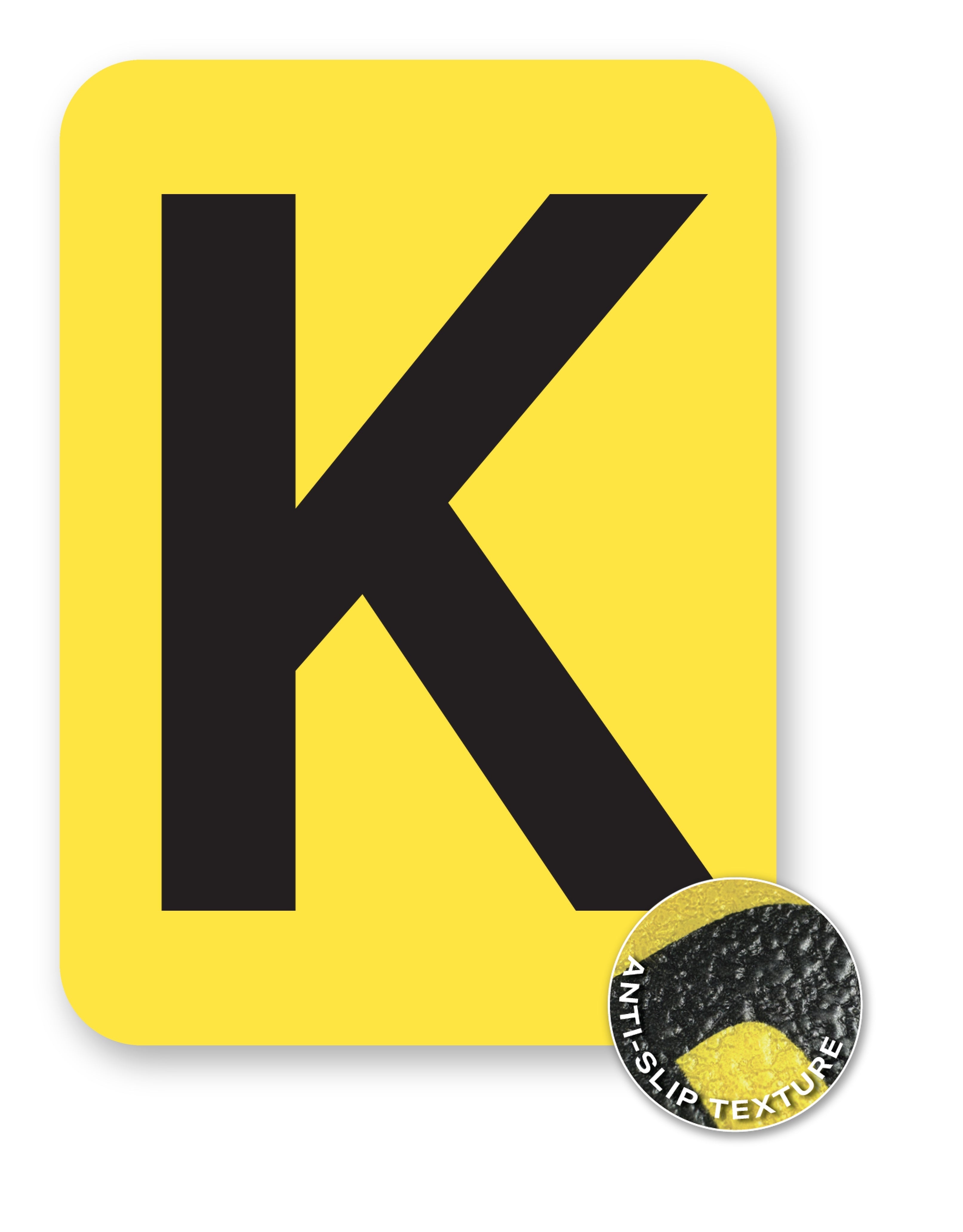BC08YPKK BC08YPK-series Single Butt Cut Yellow Inventory Location Floor Markers 8 Inch High Letters (5 /pkg) Letter K