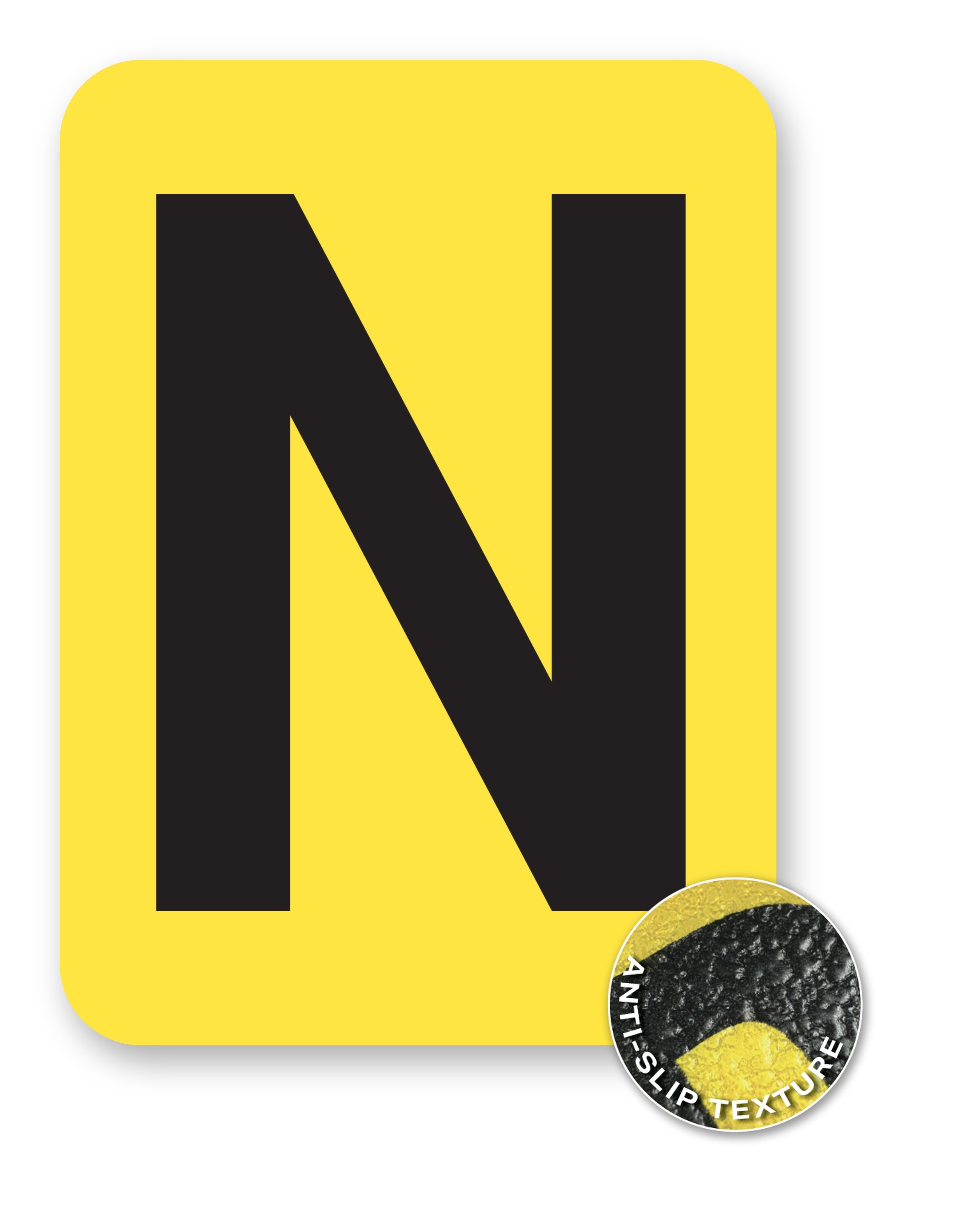 BC08YPKN BC08YPK-series Single Butt Cut Yellow Inventory Location Floor Markers 8 Inch High Letters (5 /pkg) Letter N