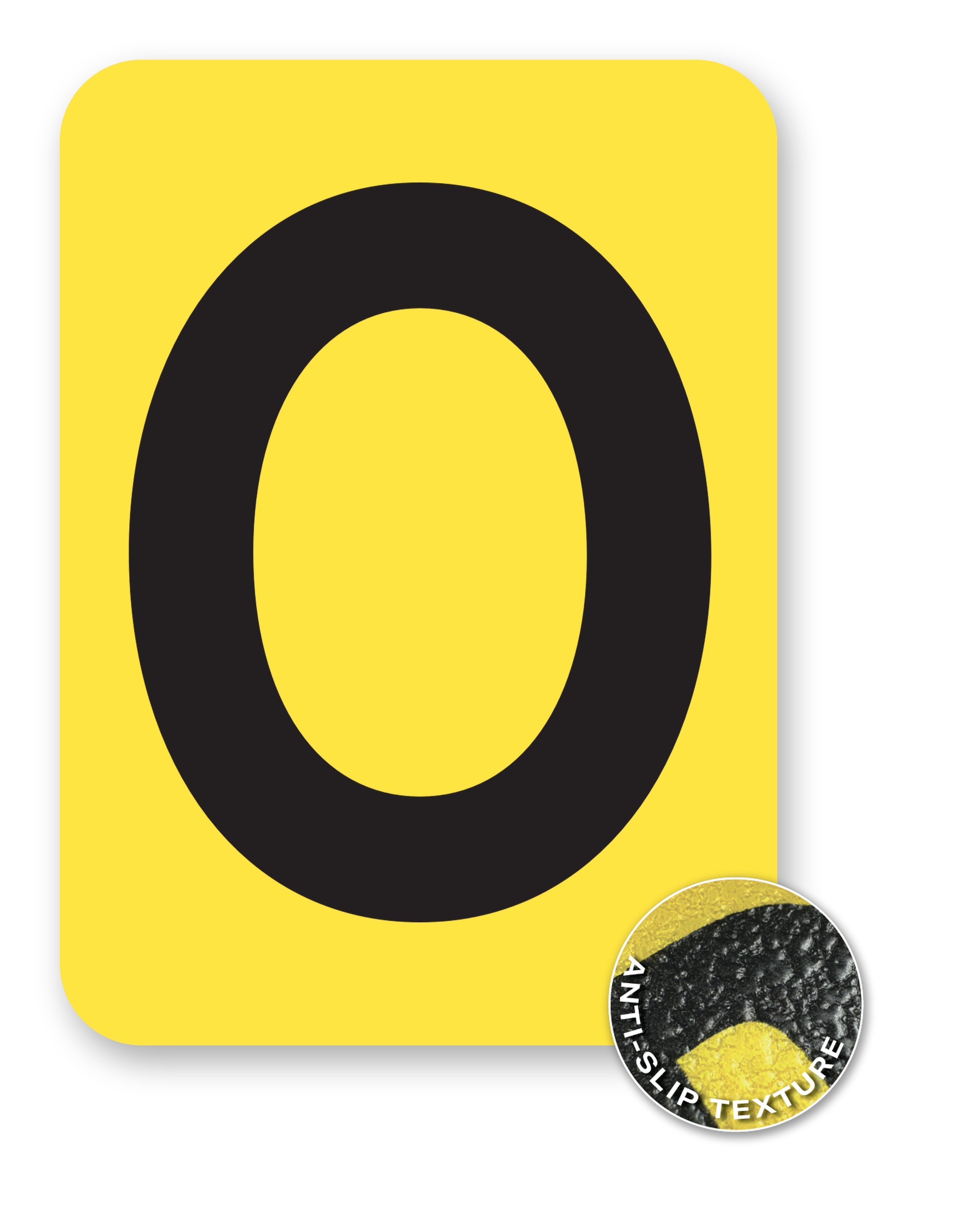BC08YPKO BC08YPK-series Single Butt Cut Yellow Inventory Location Floor Markers 8 Inch High Letters (5 /pkg) Letter O