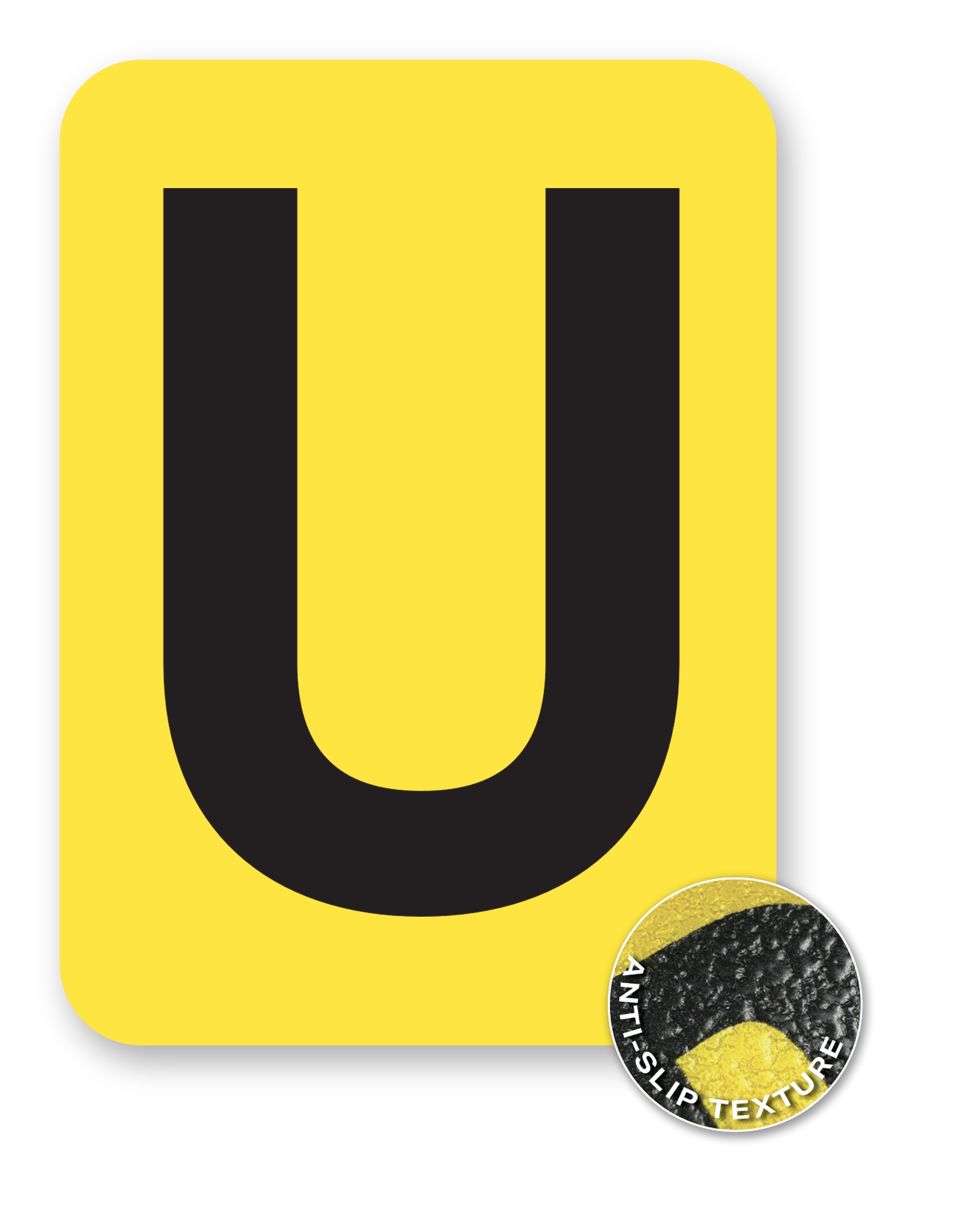 BC08YPKU BC08YPK-series Single Butt Cut Yellow Inventory Location Floor Markers 8 Inch High Letters (5 /pkg) Letter U