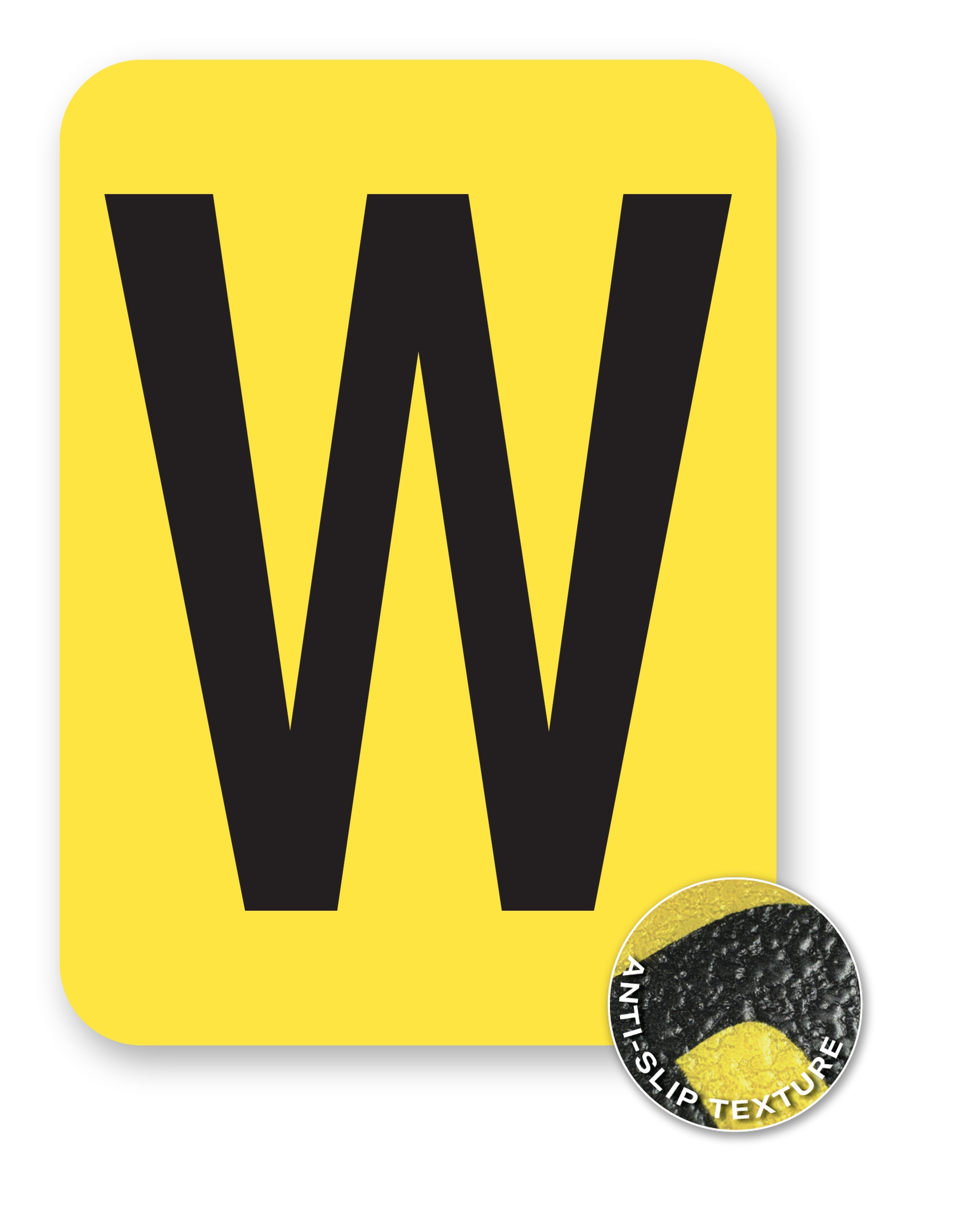 BC08YPKW BC08YPK-series Single Butt Cut Yellow Inventory Location Floor Markers 8 Inch High Letters (5 /pkg) Letter W